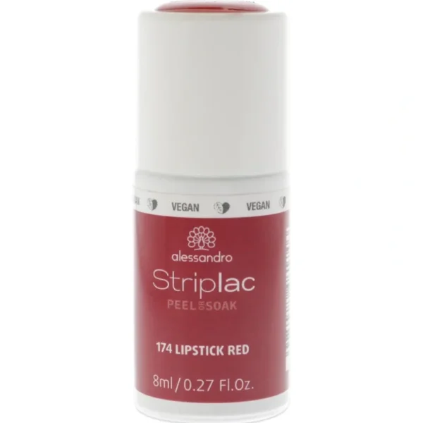 New Alessandro Striplac Peel or Soak - 174 Lipstick Red by Alessandro for Women - 0.27 oz Nail Polish - GlowEssence Care - Embrace the Essence of Radiance with Premium Skincare Solutions
