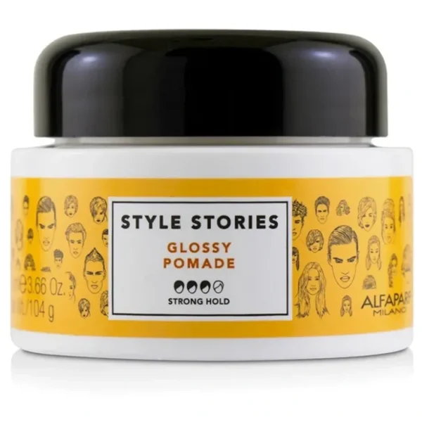 Wash*AlfaParf Style Stories Glossy Pomade (Strong Hold) 100ml/3.66oz - GlowEssence Care - Embrace the Essence of Radiance with Premium Skincare Solutions