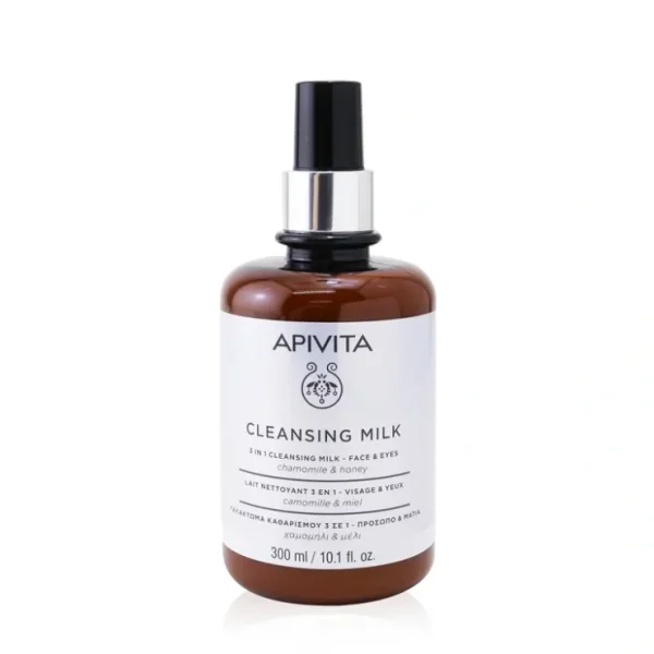Eye-makeup*Apivita 3 In 1 Cleansing Milk For Face & Eyes 300ml/10.1oz - GlowEssence Care - Embrace the Essence of Radiance with Premium Skincare Solutions
