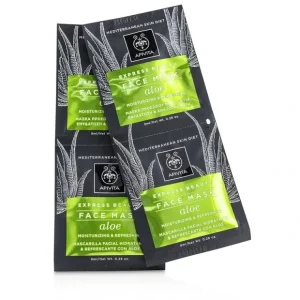 Beauty*Apivita Express Beauty Face Mask with Aloe (Moisturizing & Refreshing) - Unboxed 6x(2x8ml) - GlowEssence Care - Embrace the Essence of Radiance with Premium Skincare Solutions