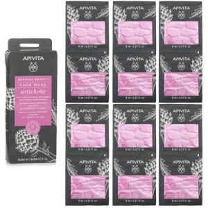 Beauty*Apivita Express Beauty Face Mask With Artichoke AHA & PHA - Brightening & Smoothing 6x(2x8ml) - GlowEssence Care - Embrace the Essence of Radiance with Premium Skincare Solutions