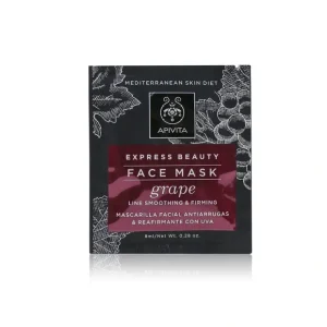 Beauty*Apivita Express Beauty Face Mask with Grape (Line Smoothing & Firming) 6x(2x8ml) - GlowEssence Care - Embrace the Essence of Radiance with Premium Skincare Solutions