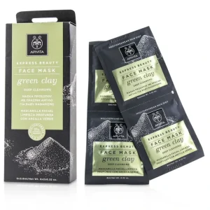Beauty*Apivita Express Beauty Face Mask with Green Clay (Deep Cleansing) 6x(2x8ml) - GlowEssence Care - Embrace the Essence of Radiance with Premium Skincare Solutions