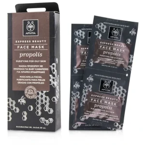 Beauty*Apivita Express Beauty Face Mask with Propolis (Purifying For Oily Skin) 6x(2x8ml) - GlowEssence Care - Embrace the Essence of Radiance with Premium Skincare Solutions