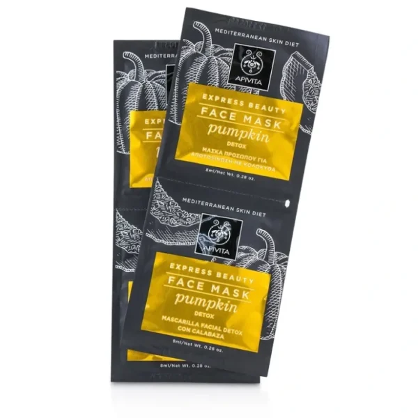 Beauty*Apivita Express Beauty Face Mask with Pumpkin (Detox) (Exp. Date 09/2022) 6x(2x8ml) - GlowEssence Care - Embrace the Essence of Radiance with Premium Skincare Solutions