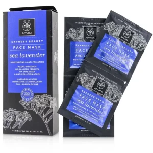 Beauty*Apivita Express Beauty Face Mask with Sea Lavender (Moisturizing & Anti-Pollution) 6x(2x8ml) - GlowEssence Care - Embrace the Essence of Radiance with Premium Skincare Solutions