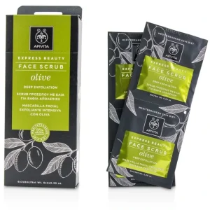 Beauty*Apivita Express Beauty Face Scrub with Olive (Deep Exfoliation) 6x(2x8ml) - GlowEssence Care - Embrace the Essence of Radiance with Premium Skincare Solutions