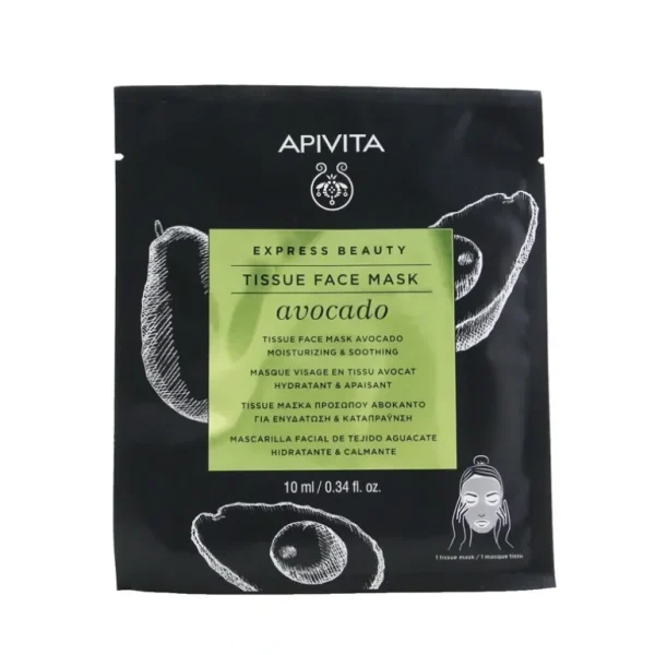 Best Sale Apivita Express Beauty Tissue Face Mask with Avocado (Moisturizing & Soothing) - Exp. Date: 06/2022 6x10ml/0.34oz - GlowEssence Care - Embrace the Essence of Radiance with Premium Skincare Solutions