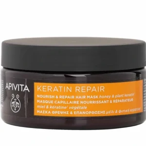 New Apivita Keratin Repair Nourish & Repair Hair Mask 200ml - GlowEssence Care - Embrace the Essence of Radiance with Premium Skincare Solutions