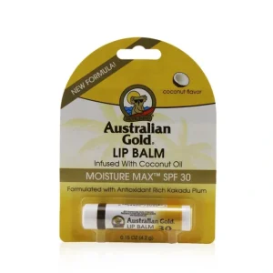 Lip-care*Australian Gold Lip Balm Moisture Max SPF 30 Infused with Coconut Oil 4.2g/0.15oz - GlowEssence Care - Embrace the Essence of Radiance with Premium Skincare Solutions
