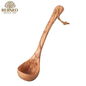 Wash*Berard Olive Wood Ladle with Leather Strap 14" Fixed Size - GlowEssence Care - Embrace the Essence of Radiance with Premium Skincare Solutions