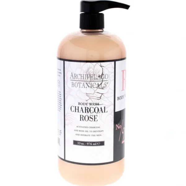 Wash*Body Wash - Charcoal Rose by Archipelago Botanicals for Unisex - 33 oz Body Wash - GlowEssence Care - Embrace the Essence of Radiance with Premium Skincare Solutions
