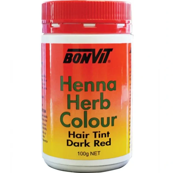 Clearance Bonvit Natural Hair Tint Henna Herb Colour (Henna & Herb Blend) Dark Red 100g - GlowEssence Care - Embrace the Essence of Radiance with Premium Skincare Solutions