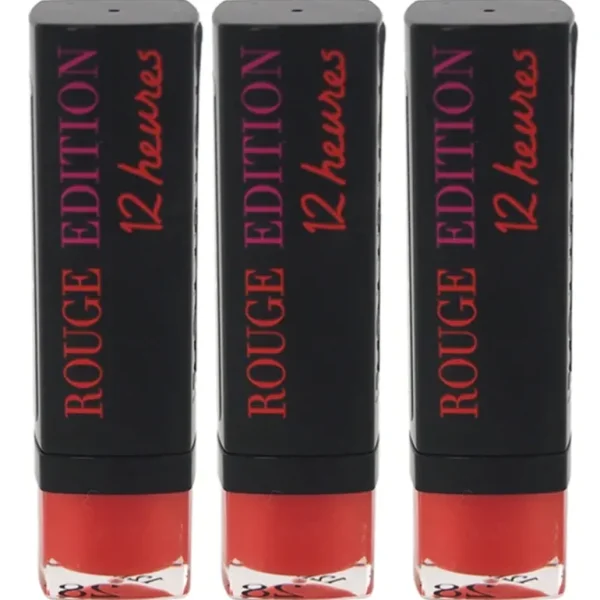 Fashion Bourjois Rouge Edition 12 Hours - 28 Pamplemousse Pour Ptite Frimousse by Bourjois for Women - 0.12 oz Lipstick - Pack of 3 - GlowEssence Care - Embrace the Essence of Radiance with Premium Skincare Solutions