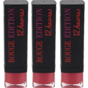 Clearance Bourjois Rouge Edition 12 Hours - 32 Rose Vanity by Bourjois for Women - 0.12 oz Lipstick - Pack of 3 - GlowEssence Care - Embrace the Essence of Radiance with Premium Skincare Solutions