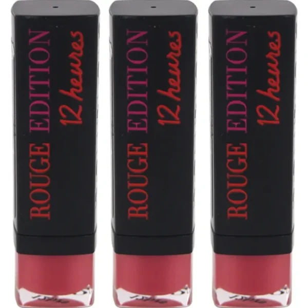 Clearance Bourjois Rouge Edition 12 Hours - 32 Rose Vanity by Bourjois for Women - 0.12 oz Lipstick - Pack of 3 - GlowEssence Care - Embrace the Essence of Radiance with Premium Skincare Solutions
