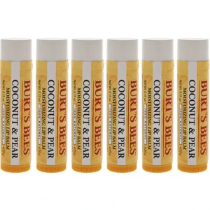 Discount Burts Bees Coconut and Pear Moisturizing Lip Balm by Burts Bees for Unisex - 0.15 oz Lip Balm - Pack of 6 - GlowEssence Care - Embrace the Essence of Radiance with Premium Skincare Solutions