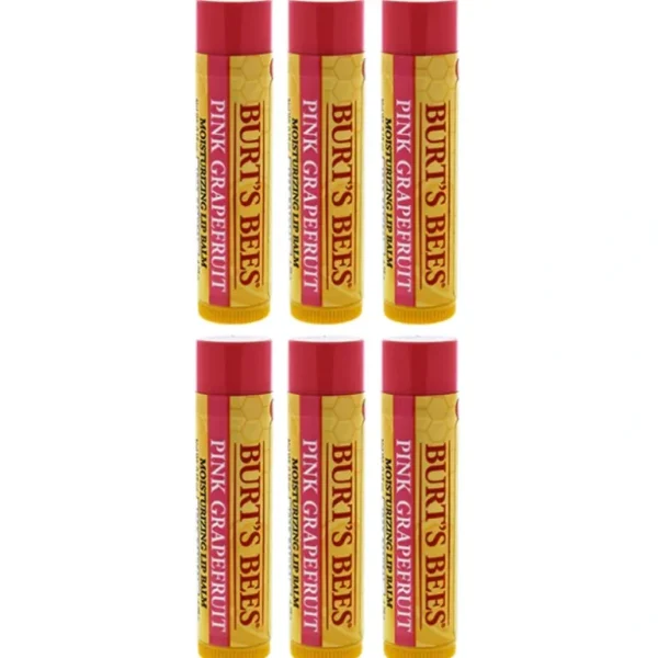 Hot Burts Bees Pink Grapefruit Moisturizing Lip Balm by Burts Bees for Unisex - 0.15 oz Lip Balm - Pack of 6 - GlowEssence Care - Embrace the Essence of Radiance with Premium Skincare Solutions