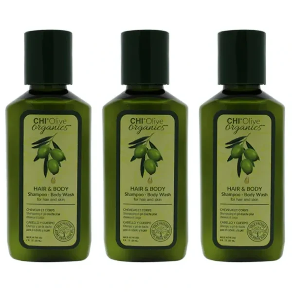 Discount CHI Olive Organics Hair and Body Shampoo Body Wash by CHI for Unisex - 2 oz Body Wash - Pack of 3 - GlowEssence Care - Embrace the Essence of Radiance with Premium Skincare Solutions