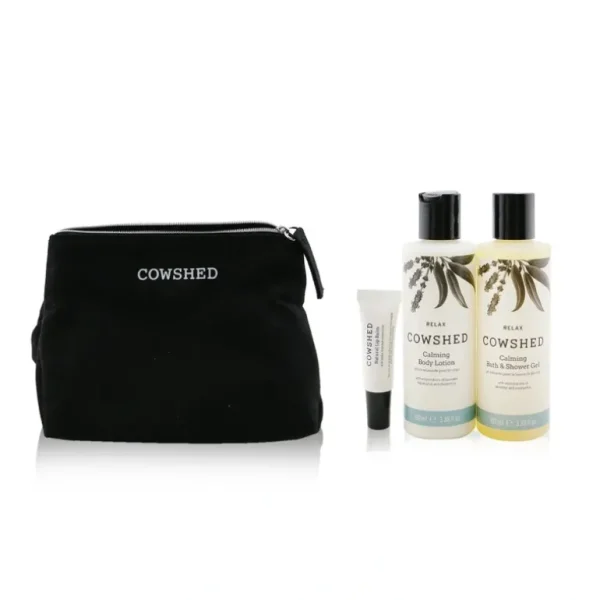 Flash Sale Cowshed Relax Calming Essentials Set: Natural Lip Balm 5ml+ Bath & Shower Gel 100ml+ Body Lotion 100ml+ Bag 3pcs+1bag - GlowEssence Care - Embrace the Essence of Radiance with Premium Skincare Solutions