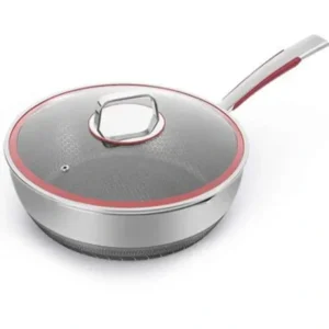 Wash*diseno 26cm Stainless Steel 3PLY Honey Comb Pattern Non-Stick Pot?with Glass Cover Fixed Size - GlowEssence Care - Embrace the Essence of Radiance with Premium Skincare Solutions