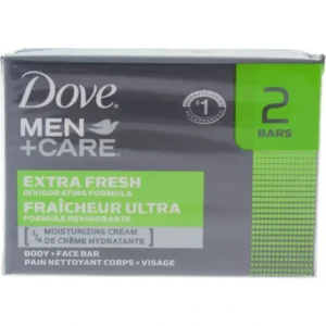 Wash*Dove Men + Care Body and Face Bars Extra Fresh by Dove for Unisex - 2 X 4 oz Soap - GlowEssence Care - Embrace the Essence of Radiance with Premium Skincare Solutions