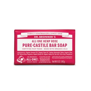 Wash*Dr. Bronner's Pure-Castile Bar Soap (Hemp All-One) Rose 140g - GlowEssence Care - Embrace the Essence of Radiance with Premium Skincare Solutions
