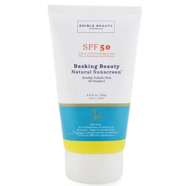 Beauty*Edible Beauty Basking Beauty Natural Sunscreen SPF 50 (Exp. Date 10/2022) 100g/3.4oz - GlowEssence Care - Embrace the Essence of Radiance with Premium Skincare Solutions