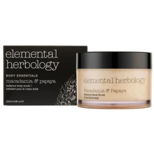 Clearance Elemental Herbology Macadamia & Papaya Body Scrub 200ml - GlowEssence Care - Embrace the Essence of Radiance with Premium Skincare Solutions