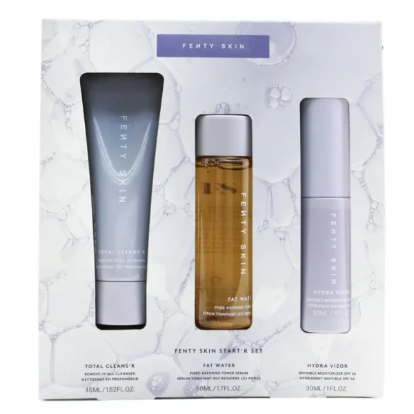 Cheap Fenty Beauty by Rihanna FENTY SKIN Start'R Set: Total Cleans'R 45ml + Fat Water 50ml + Hydra Vizor 30ml 3pcs - GlowEssence Care - Embrace the Essence of Radiance with Premium Skincare Solutions