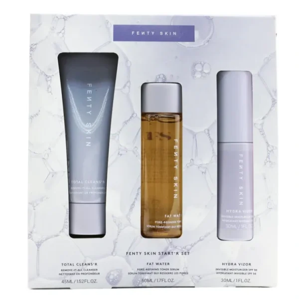 Beauty*Fenty Beauty by Rihanna FENTY SKIN Start'R Set: Total Cleans'R 45ml + Fat Water 50ml + Hydra Vizor 30ml 3pcs - GlowEssence Care - Embrace the Essence of Radiance with Premium Skincare Solutions