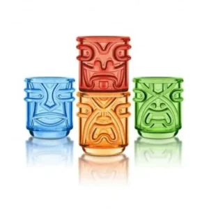 Wash*Final Touch Coloured Tiki Tumbler Glass 355ml (Set of 4) Fixed Size - GlowEssence Care - Embrace the Essence of Radiance with Premium Skincare Solutions
