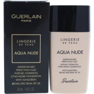Complexion-care*Guerlain Lingerie de Peau Aqua Nude Foundation SPF 20 - 00N Porcelain by Guerlain for Women - 1 oz Foundation - GlowEssence Care - Embrace the Essence of Radiance with Premium Skincare Solutions