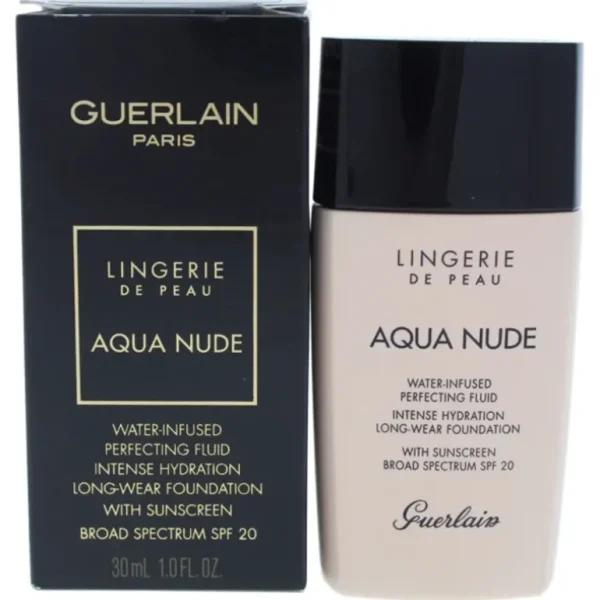 Complexion-care<Guerlain Lingerie de Peau Aqua Nude Foundation SPF 20 - 01N Very Light by Guerlain for Women - 1 oz Foundation - GlowEssence Care - Embrace the Essence of Radiance with Premium Skincare Solutions