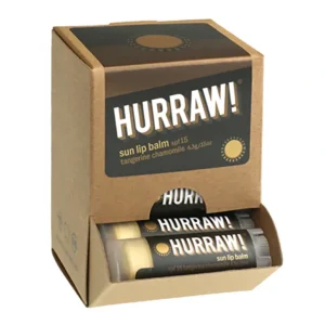Sale Hurraw! Lip Balm Sun (SPF15 Tangerine Chamomile) 4.3g x 24 Display - GlowEssence Care - Embrace the Essence of Radiance with Premium Skincare Solutions