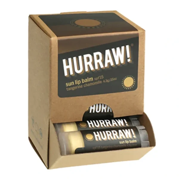 Sale Hurraw! Lip Balm Sun (SPF15 Tangerine Chamomile) 4.3g x 24 Display - GlowEssence Care - Embrace the Essence of Radiance with Premium Skincare Solutions