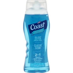 Wash*2-in-1 Hair and Body Wash - Classic Scent by Coast for Unisex - 18 oz Body Wash - GlowEssence Care - Embrace the Essence of Radiance with Premium Skincare Solutions