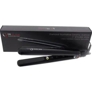 Lip-care<Inglam Diamond Ceramic Tourmaline Flat Iron - HSA061CB Black by Inglam for Unisex - 1 Inch Flat Iron - GlowEssence Care - Embrace the Essence of Radiance with Premium Skincare Solutions