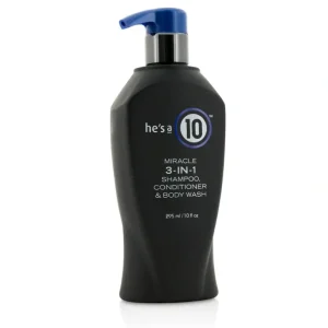 Wash<It's A 10 He's A 10 Miracle 3-In-1 Shampoo, Conditioner & Body Wash 295ml/10oz - GlowEssence Care - Embrace the Essence of Radiance with Premium Skincare Solutions
