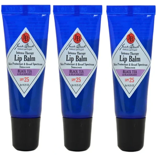 Discount Jack Black Intense Therapy Lip Balm SPF 25 - Black Tea and Blackberry by Jack Black for Men - 0.25 oz Lip Balm - Pack of 3 - GlowEssence Care - Embrace the Essence of Radiance with Premium Skincare Solutions