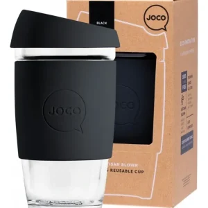 Wash<Joco Reusable Glass Cup Black 473ml - GlowEssence Care - Embrace the Essence of Radiance with Premium Skincare Solutions