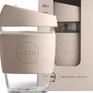 Wash<Joco Reusable Glass Utility Cup Sandstone 354ml - GlowEssence Care - Embrace the Essence of Radiance with Premium Skincare Solutions