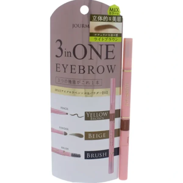 Store Jourmoe 3 In One Eyebrow - 01 Light Brown by Jourmoe for Women - 1 Pc Eyebrow - GlowEssence Care - Embrace the Essence of Radiance with Premium Skincare Solutions