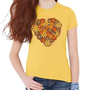 Wash<Kids Crew Tee - I Heart Flowers by DelSol for Kids - 1 Pc T-Shirt (YS) - GlowEssence Care - Embrace the Essence of Radiance with Premium Skincare Solutions