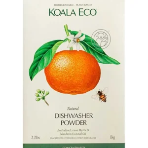 Wash<Koala Eco Dishwasher Powder Lemon Myrtle & Mandarin 1kg - GlowEssence Care - Embrace the Essence of Radiance with Premium Skincare Solutions