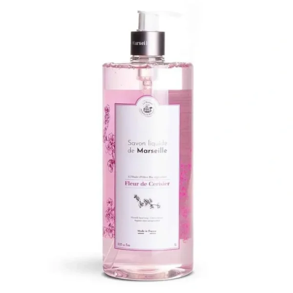 Shop La Maison du Savon de Marseille MARSEILLE LIQUID SOAP 1L - CHERRY BLOSSOM Fixed Size - GlowEssence Care - Embrace the Essence of Radiance with Premium Skincare Solutions