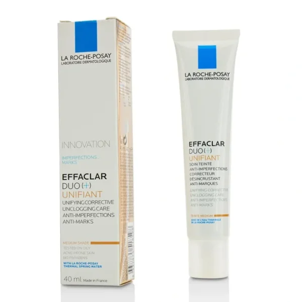 Clearance La Roche Posay Effaclar Duo (+) Unifiant Unifying Corrective Unclogging Care Anti-Imperfections Anti-Marks - Medium 40ml/1.35oz - GlowEssence Care - Embrace the Essence of Radiance with Premium Skincare Solutions