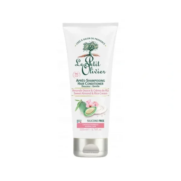 Store Le Petit Olivier Sweet Almond & Rice Cream Hair Conditioner - Normal Hair 200ml Fixed Size - GlowEssence Care - Embrace the Essence of Radiance with Premium Skincare Solutions