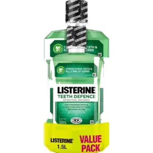 Wash<Listerine Mouthwash Teeth Defence 1L + 500ml - GlowEssence Care - Embrace the Essence of Radiance with Premium Skincare Solutions