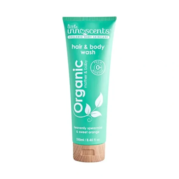 Wash<Little Innoscents Organic Hair & Body Wash (spearmint & sweet orange) 250ml - GlowEssence Care - Embrace the Essence of Radiance with Premium Skincare Solutions